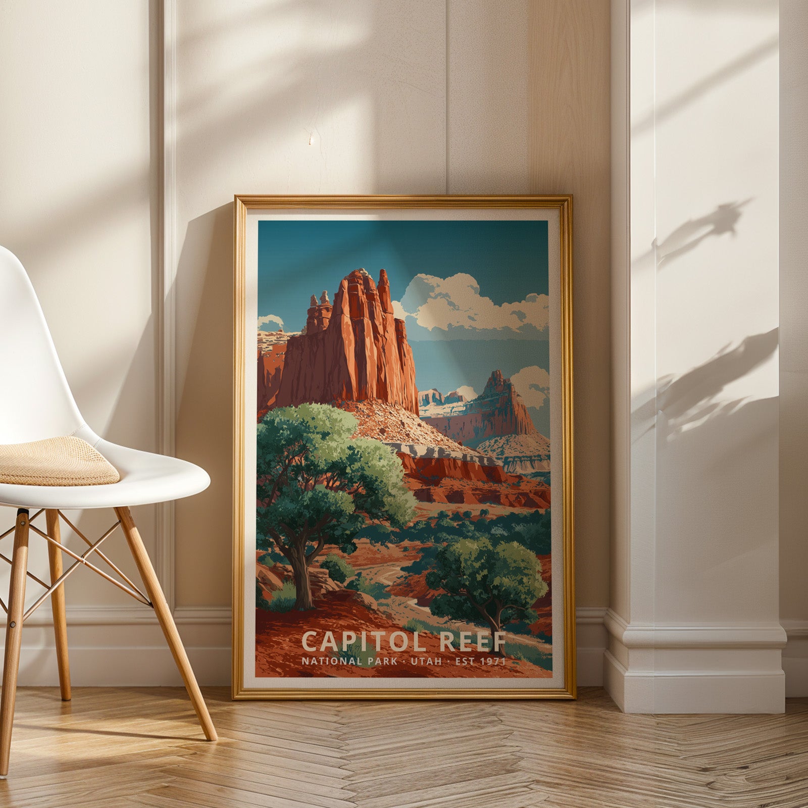 Capitol Reef National Park Retro Art Print