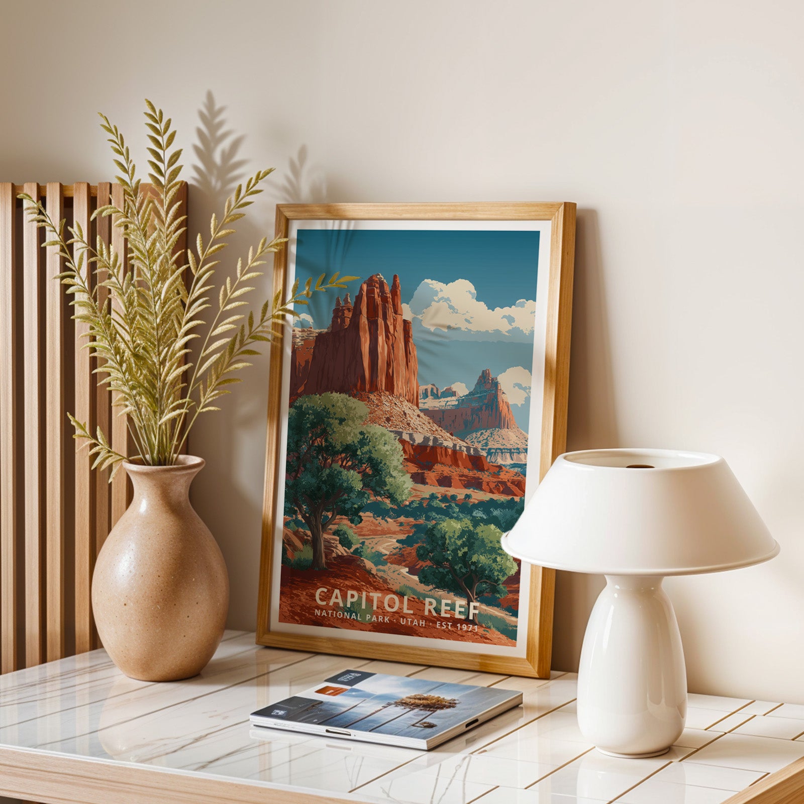 Capitol Reef National Park Retro Art Print