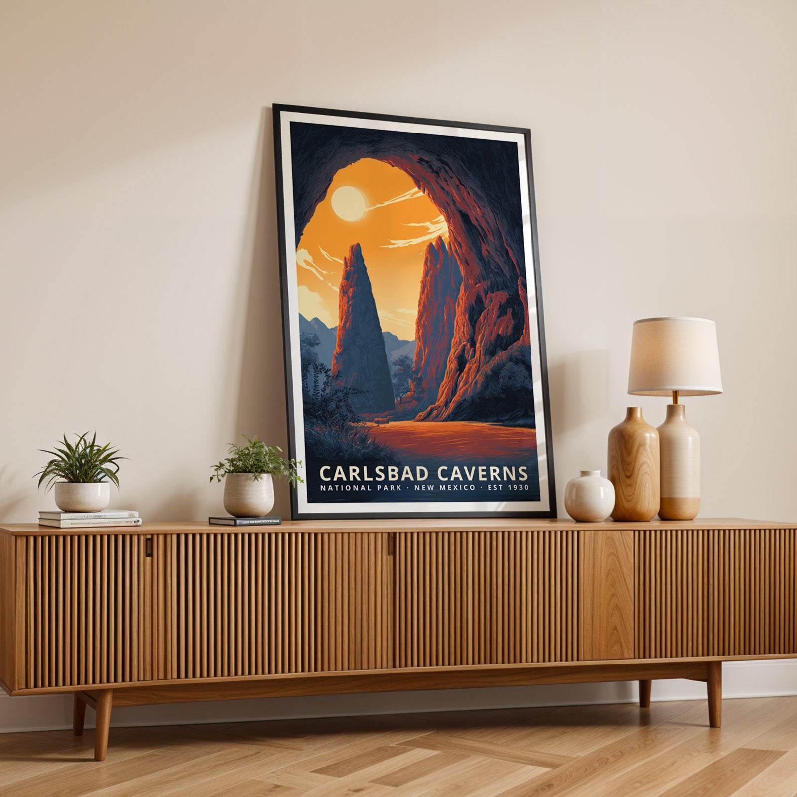 Carlsbad Caverns National Park Retro Art Print