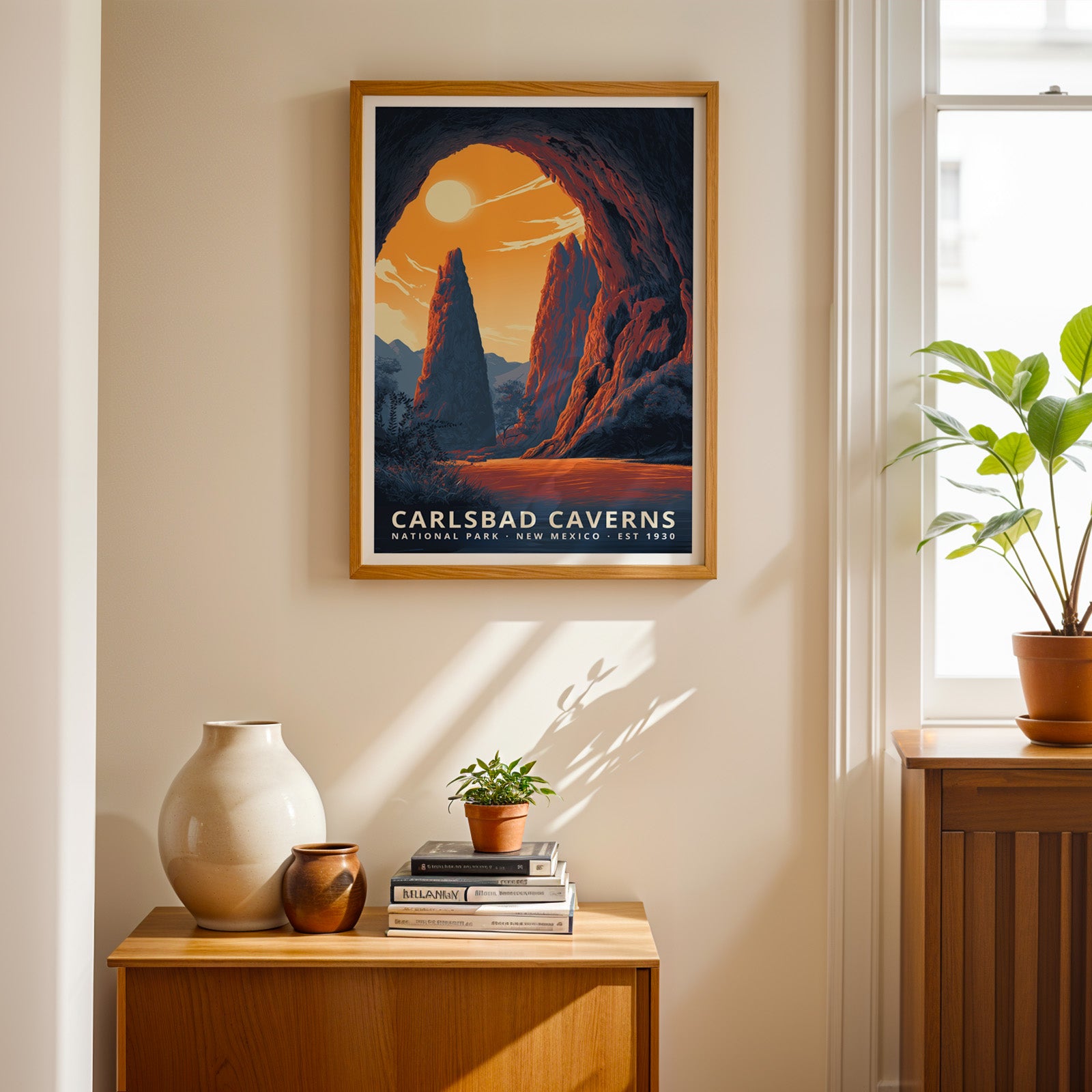 Carlsbad Caverns National Park Retro Art Print