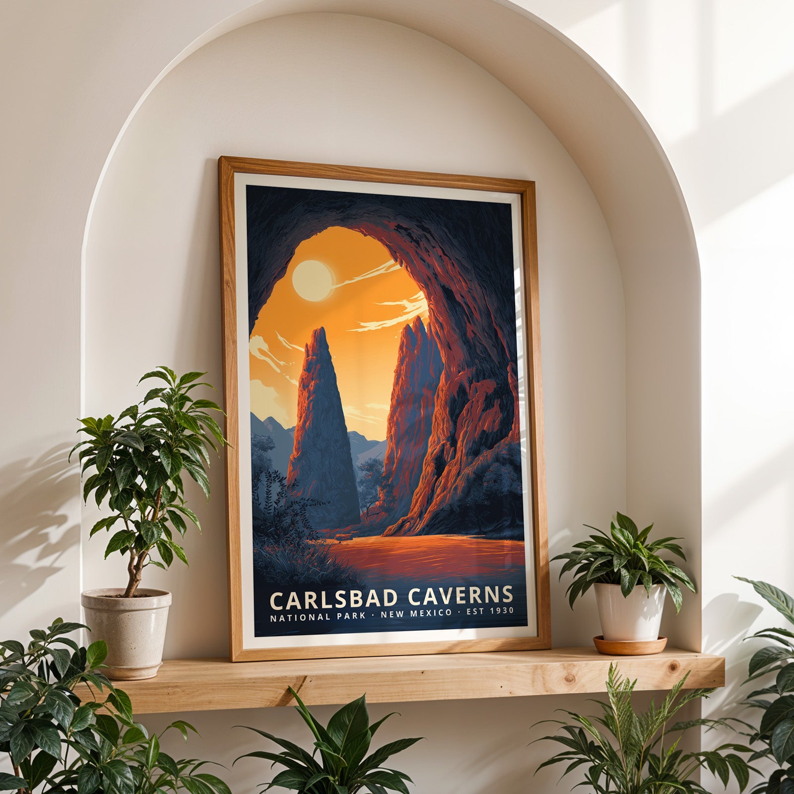 Carlsbad Caverns National Park Retro Art Print