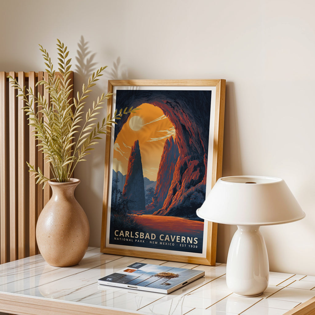 Carlsbad Caverns National Park Retro Art Print