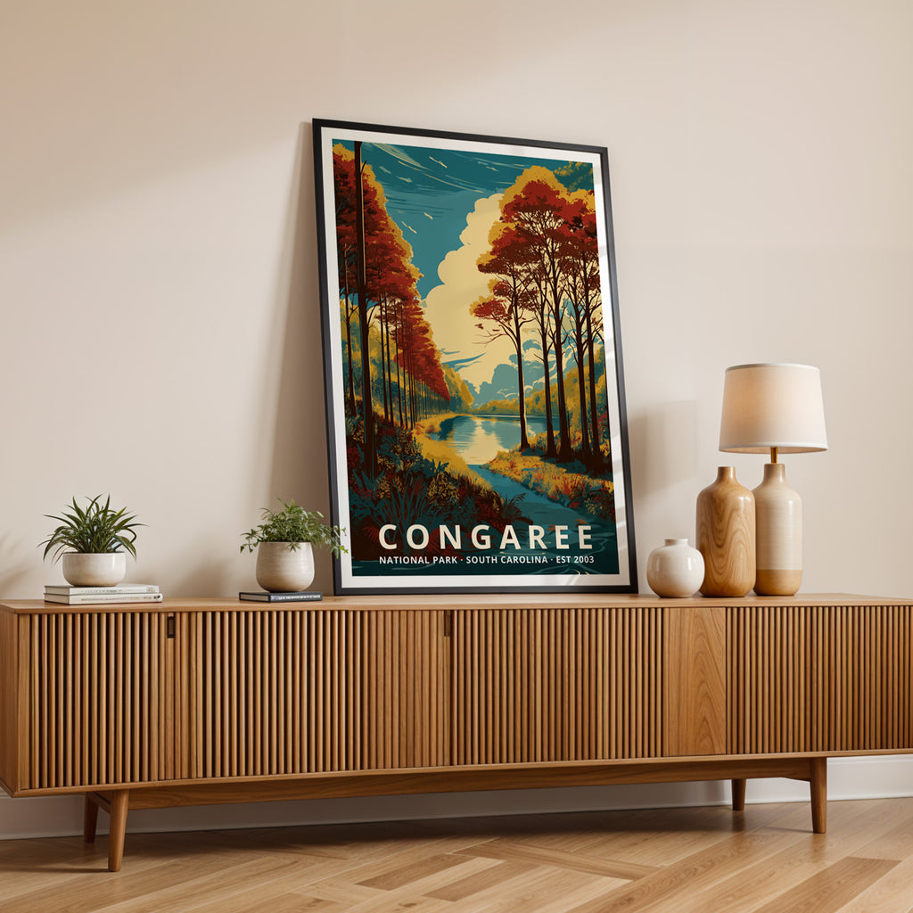 Congaree National Park Retro Art Print