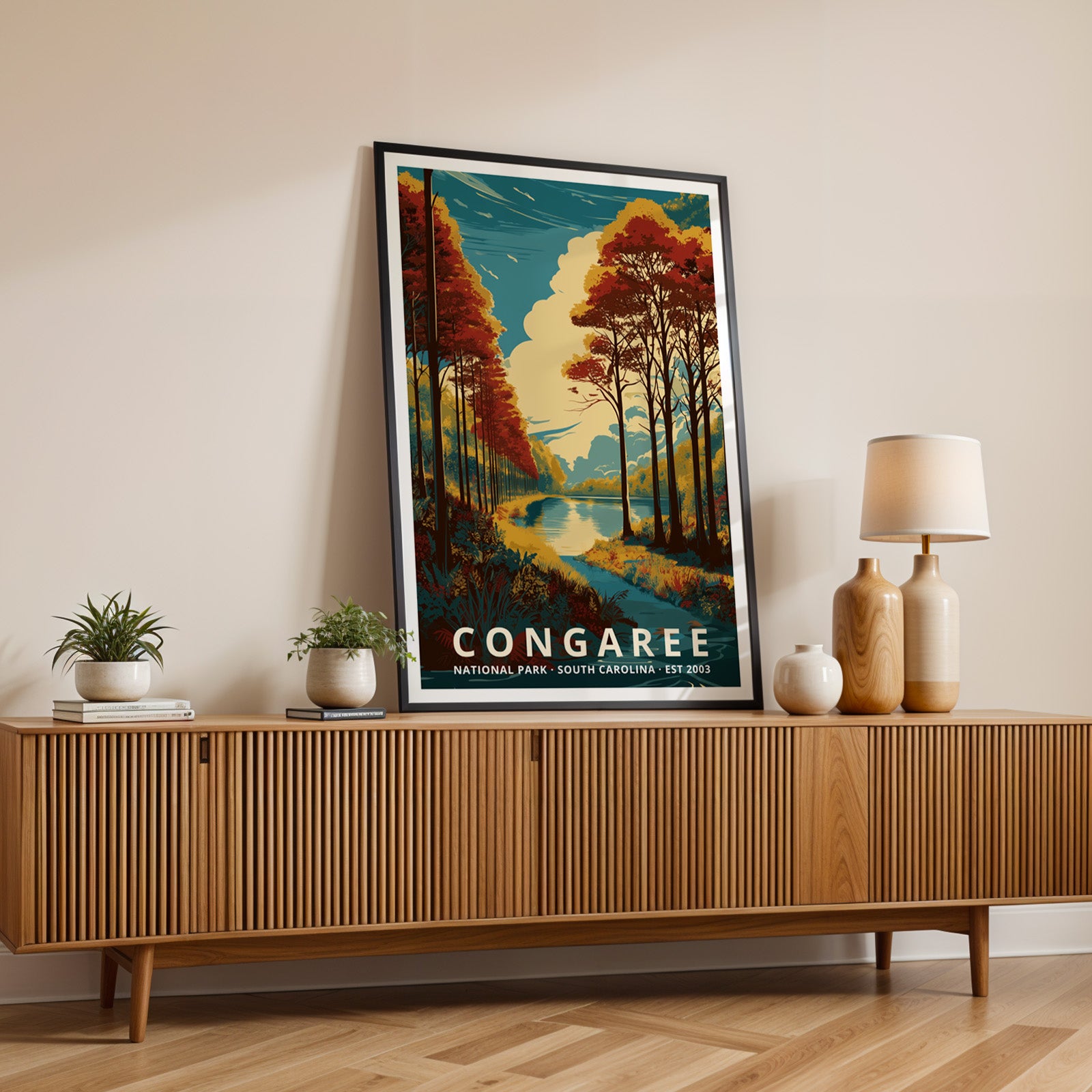 Congaree National Park Retro Art Print