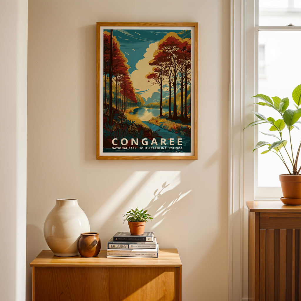Congaree National Park Retro Art Print