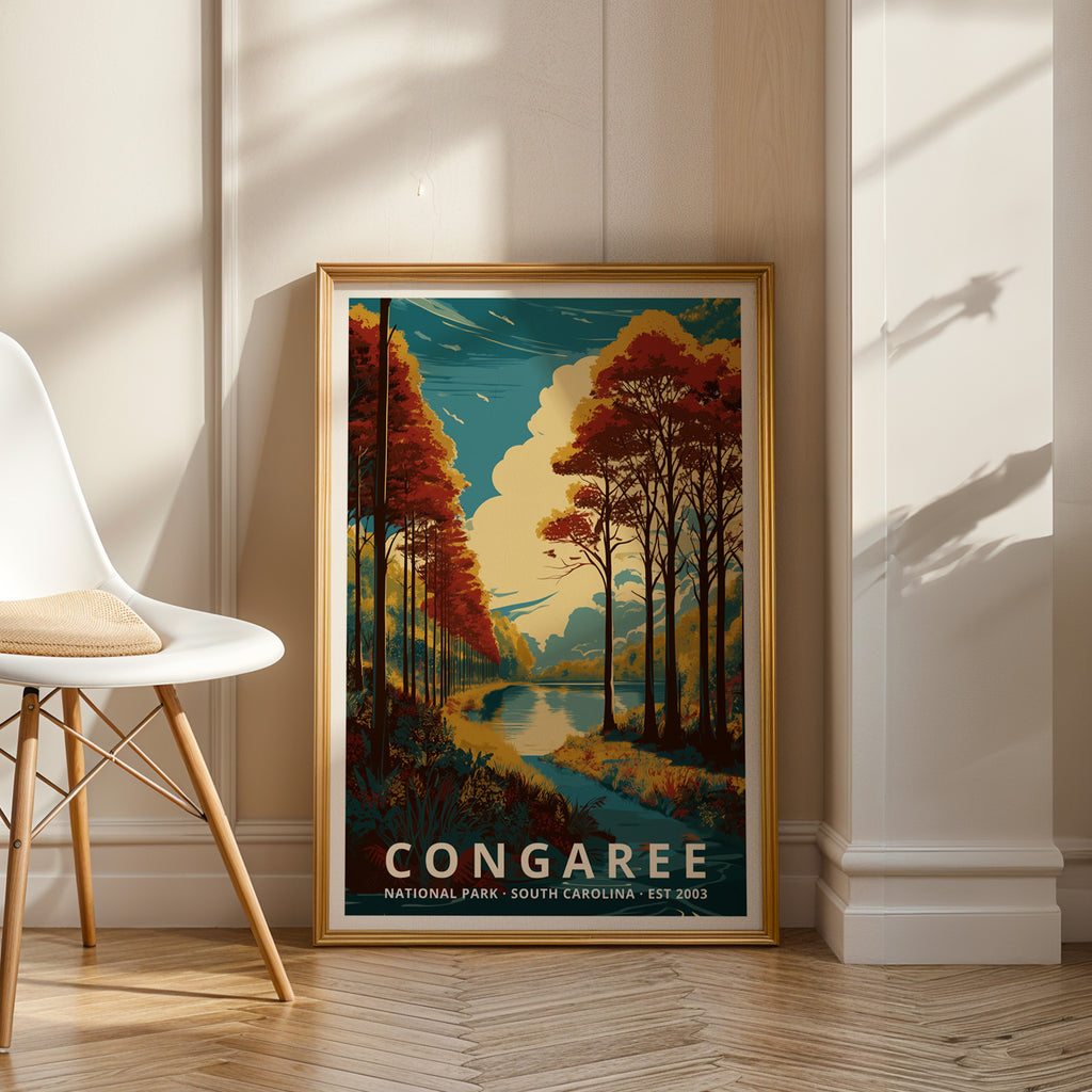 Congaree National Park Retro Art Print