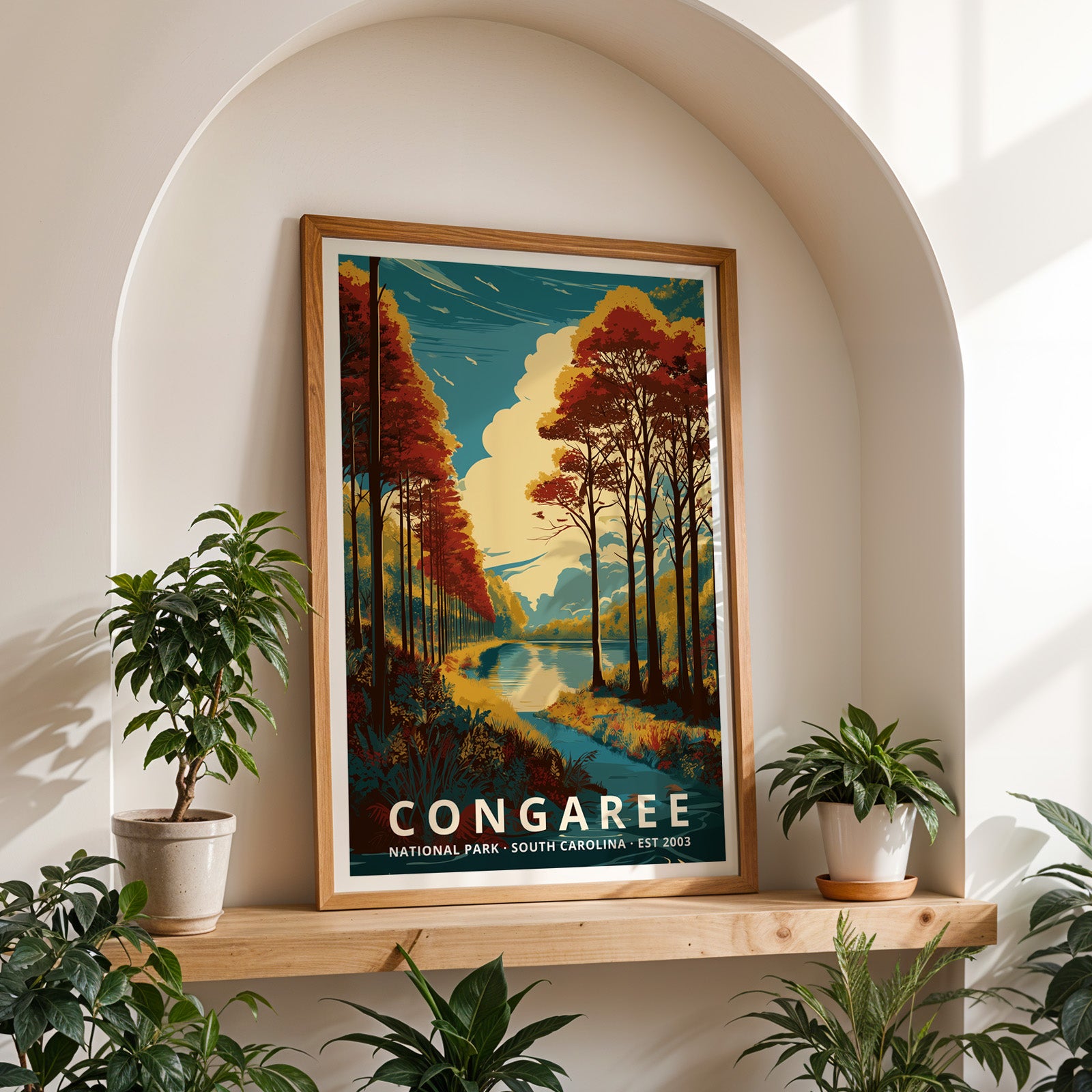Congaree National Park Retro Art Print