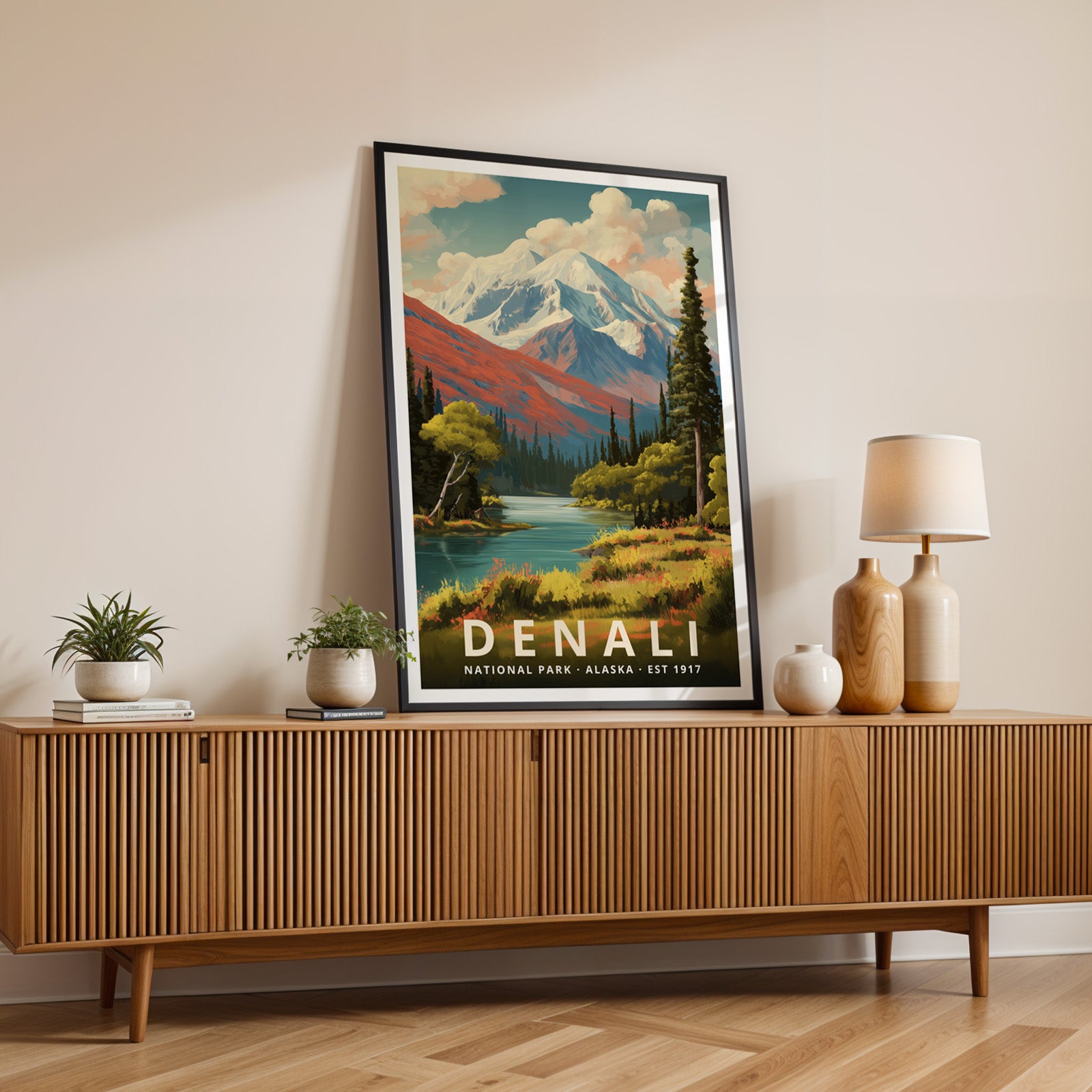 Denali National Park Retro Art Print