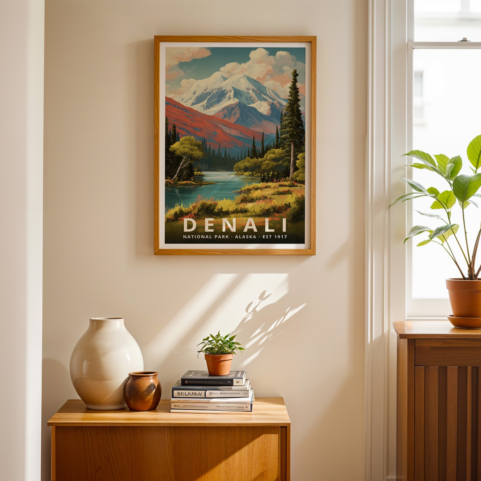 Denali National Park Retro Art Print