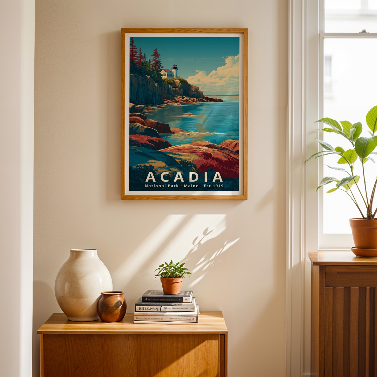 Acadia National Park Retro Art Print