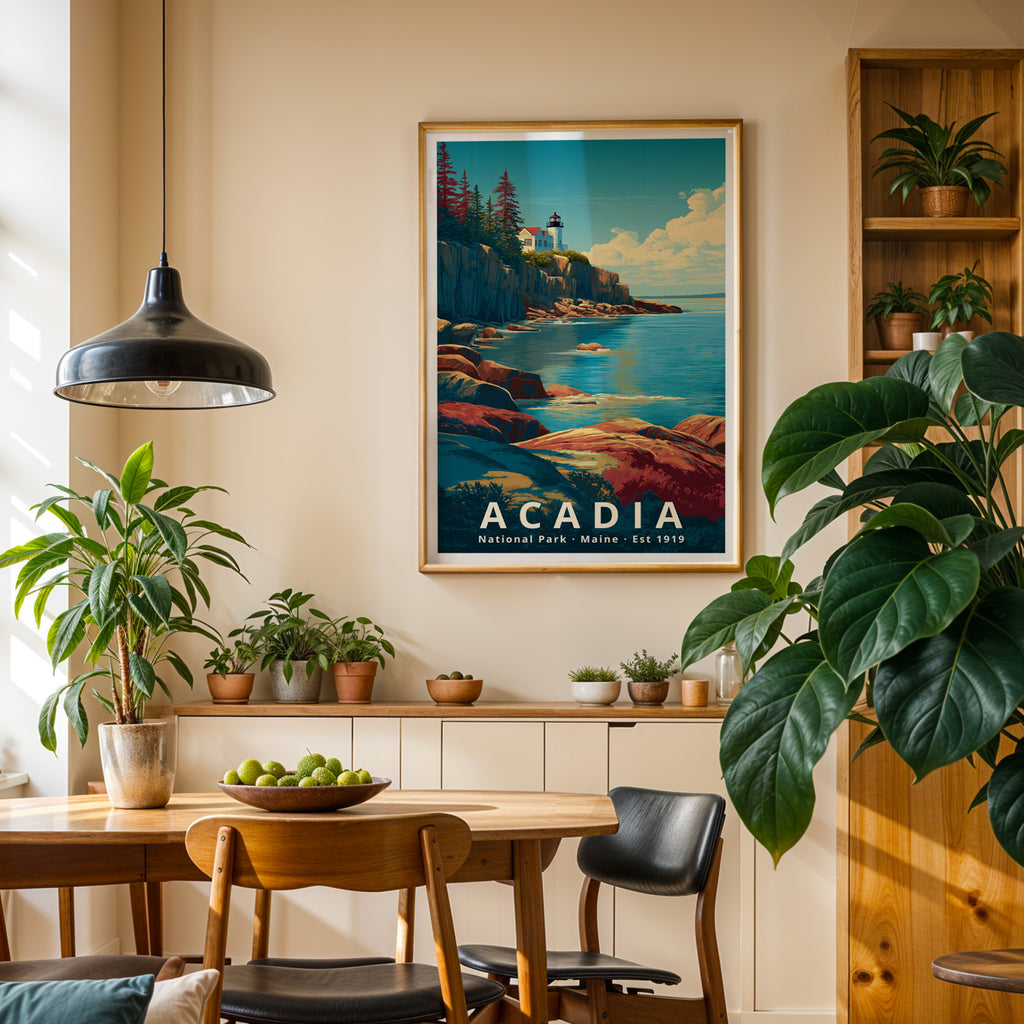 Acadia National Park Retro Art Print