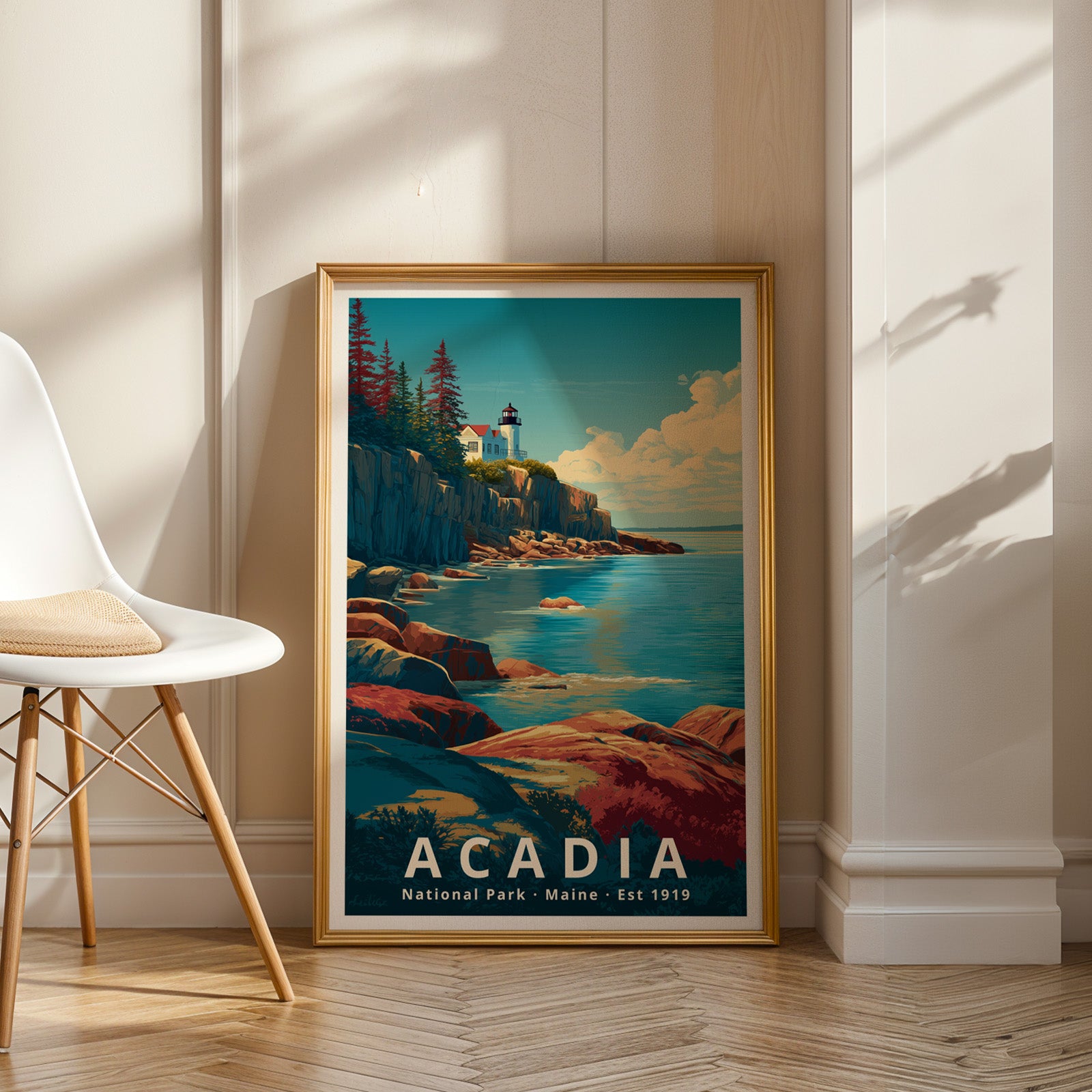 Acadia National Park Retro Art Print