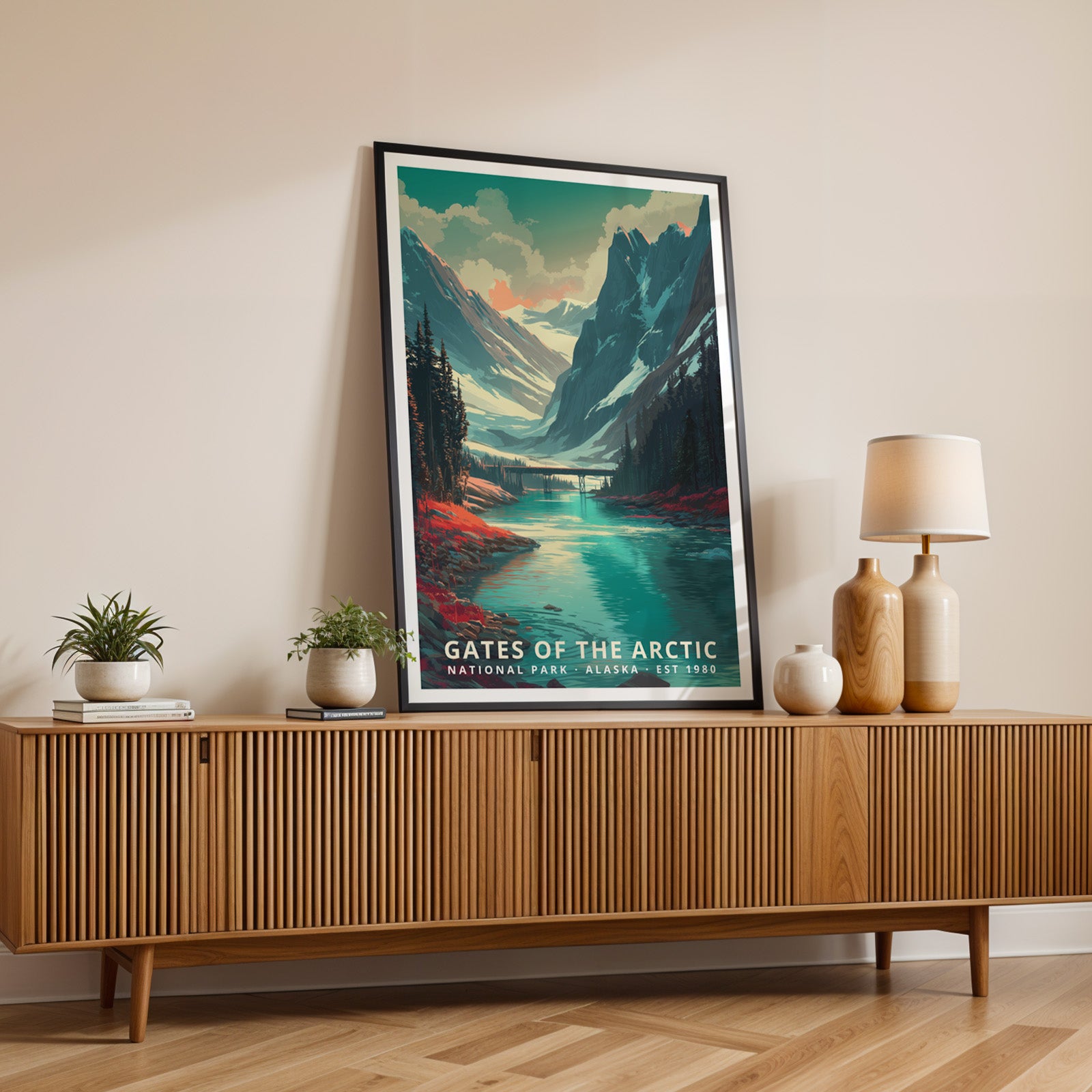 Gates of the Arctic National Park Retro Art Print