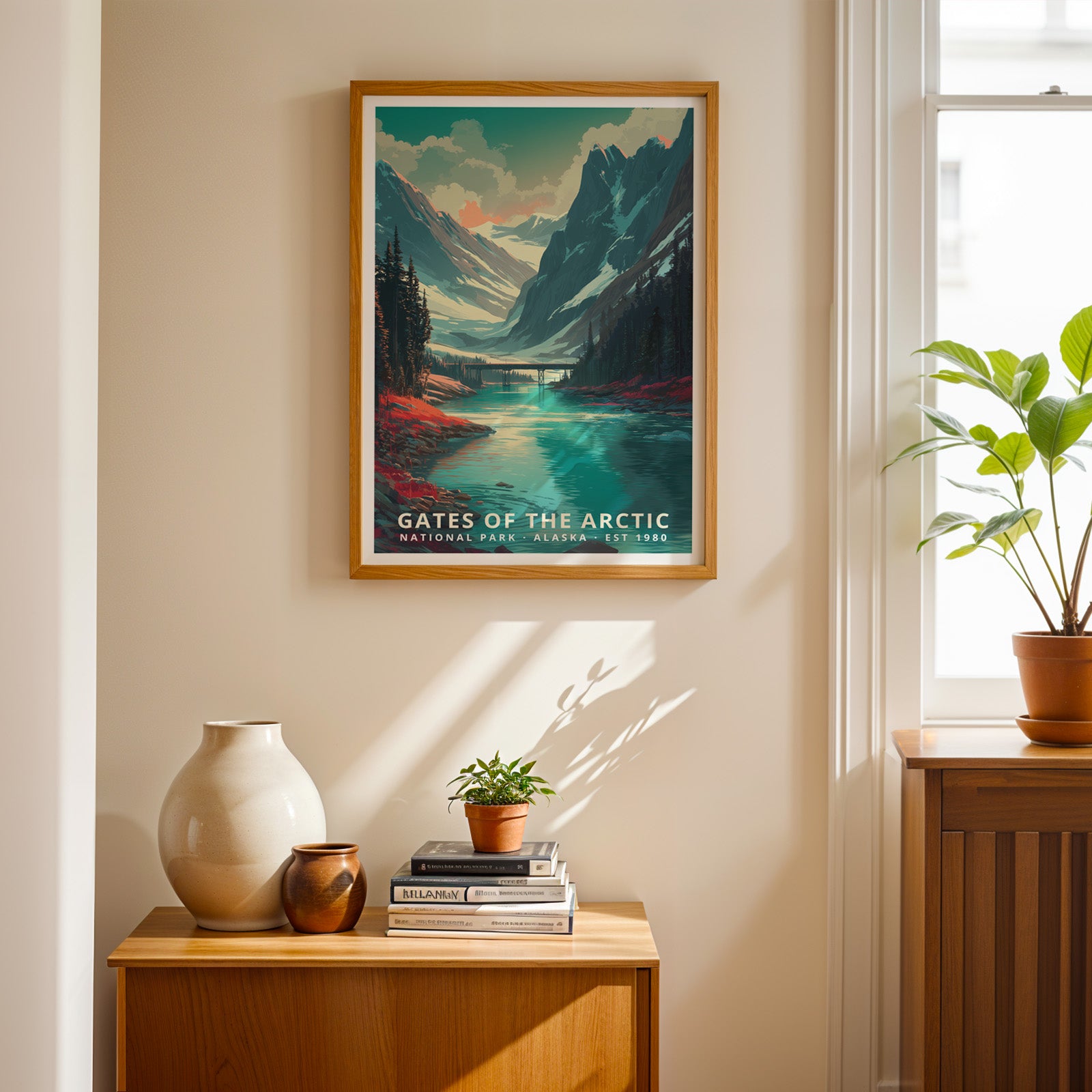 Gates of the Arctic National Park Retro Art Print