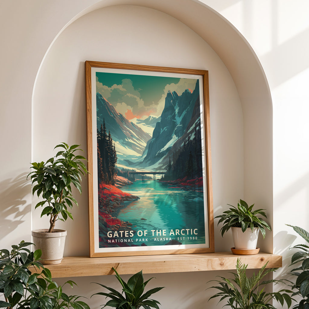 Gates of the Arctic National Park Retro Art Print