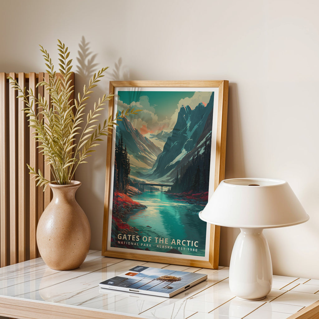 Gates of the Arctic National Park Retro Art Print