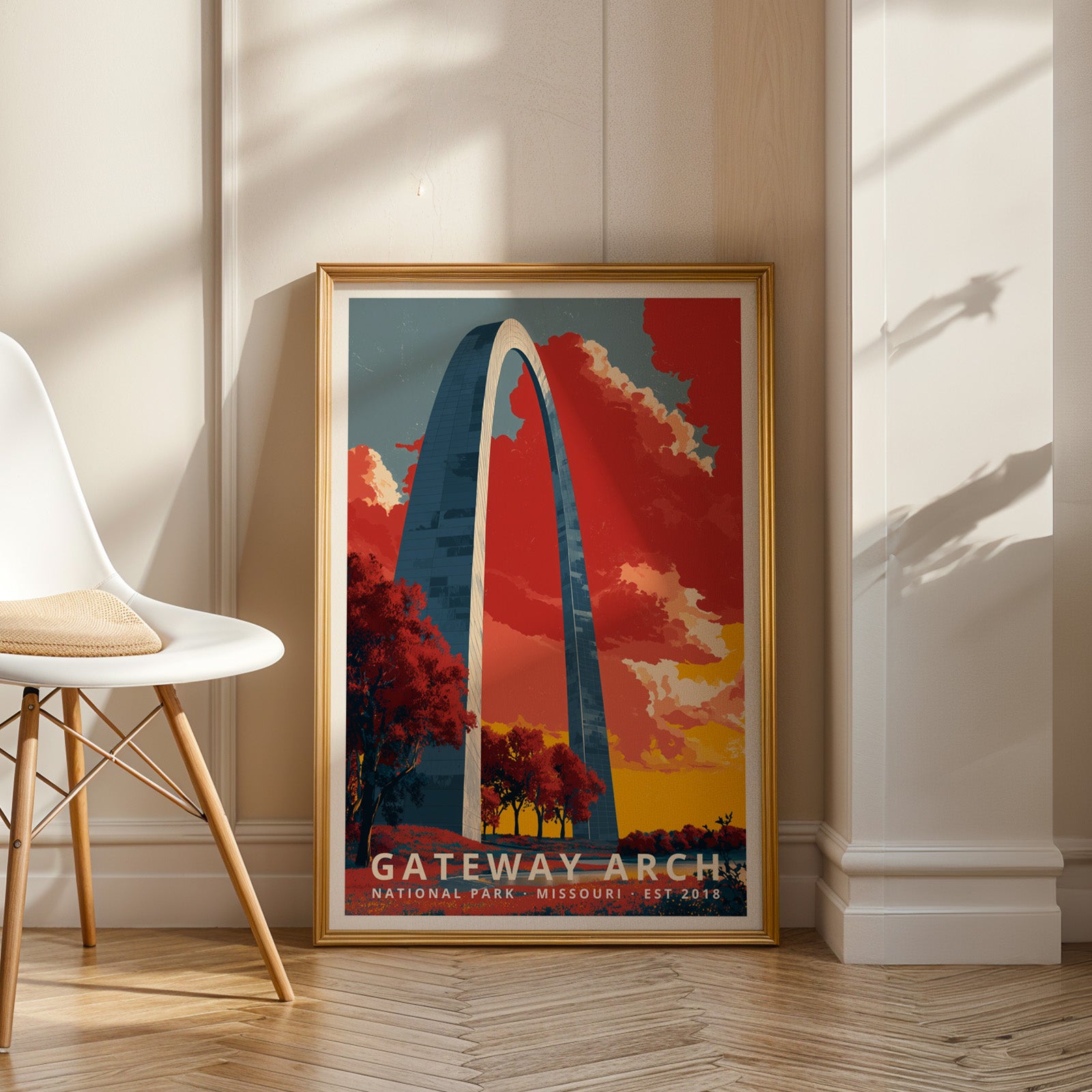 Gateway Arch National Park Retro Art Print