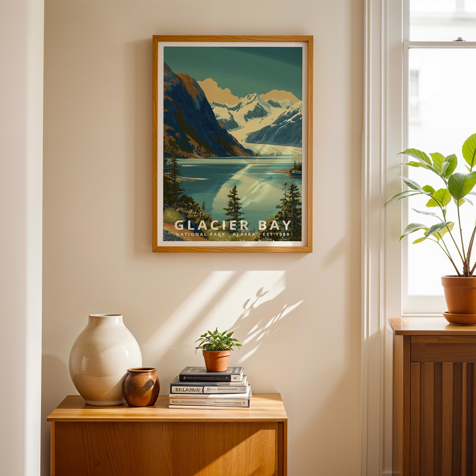 Glacier Bay National Park Retro Art Print