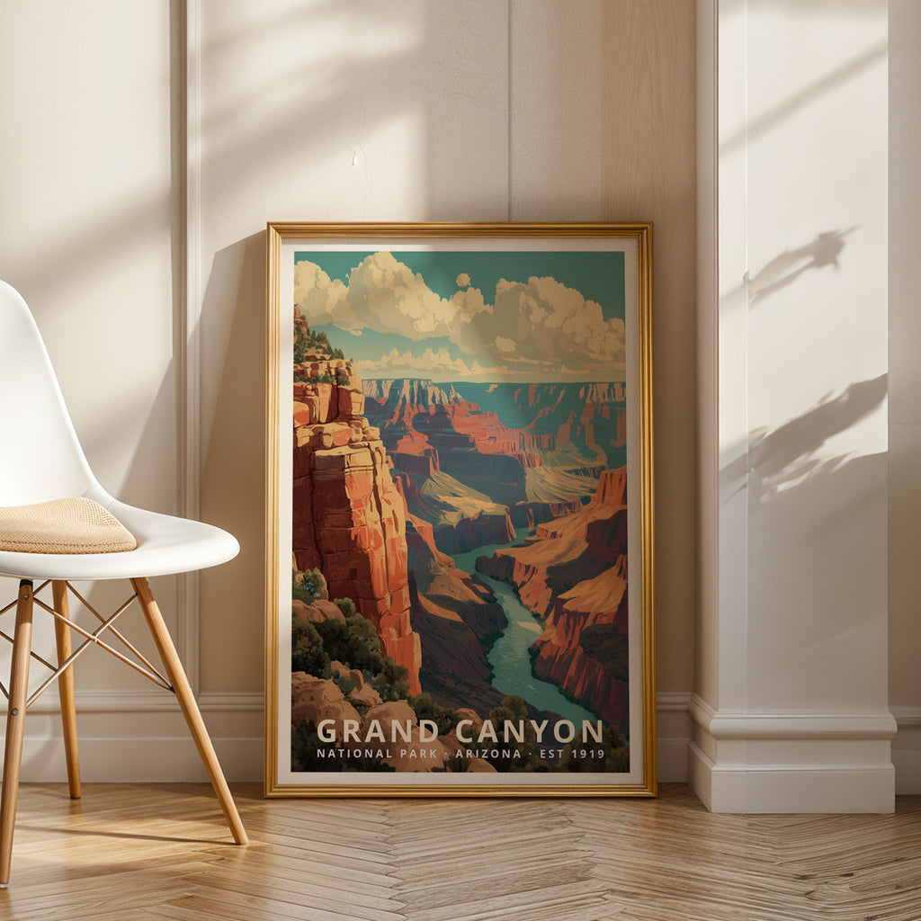 Grand Canyon National Park Retro Art Print
