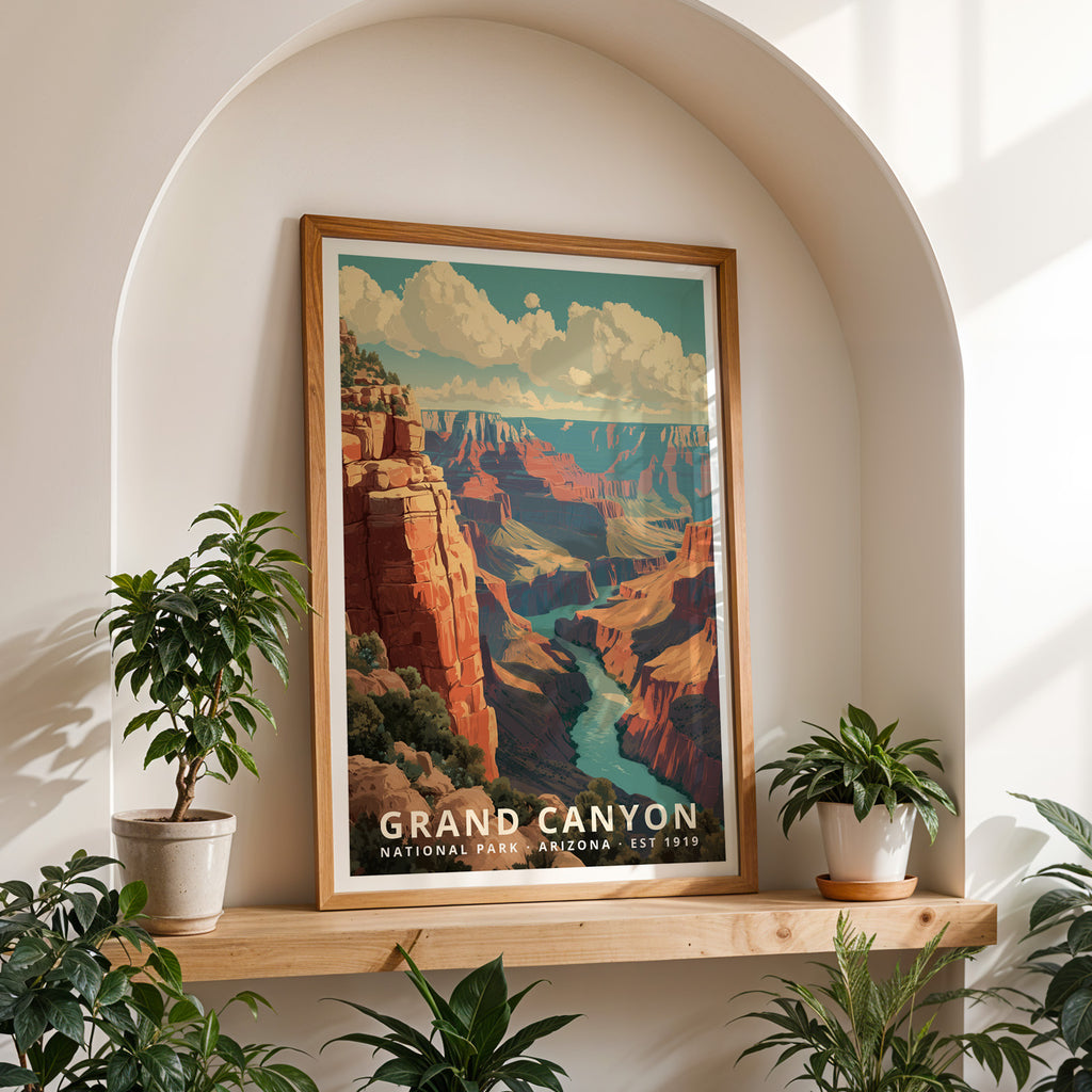 Grand Canyon National Park Retro Art Print