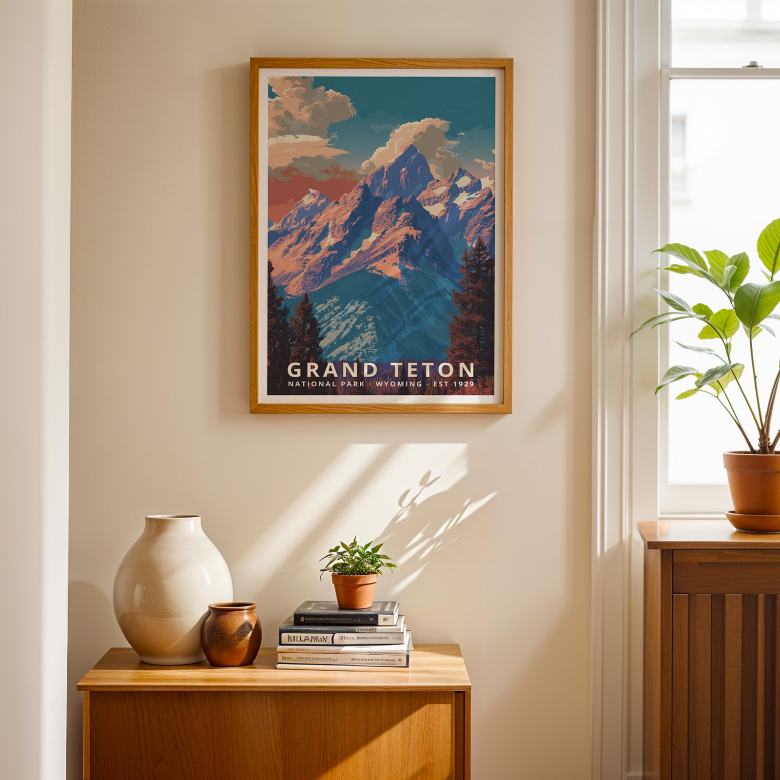 Grand Teton National Park Retro Art Print