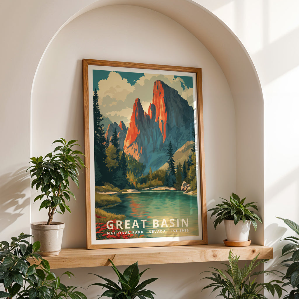 Great Basin National Park Retro Art Print