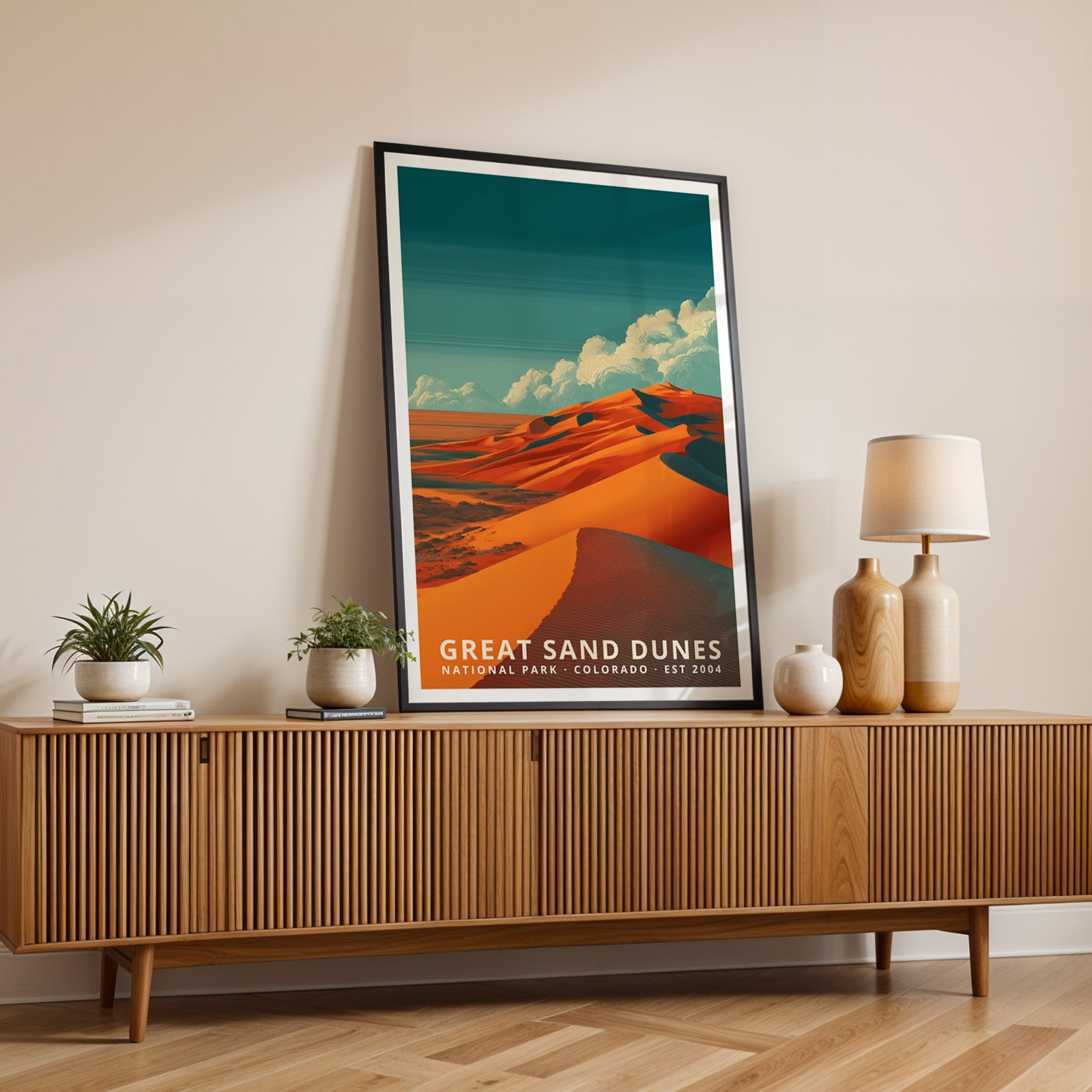 Great Sand Dunes National Park Retro Art Print
