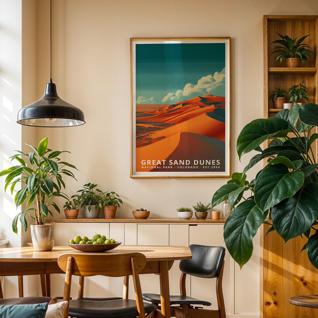 Great Sand Dunes National Park Retro Art Print