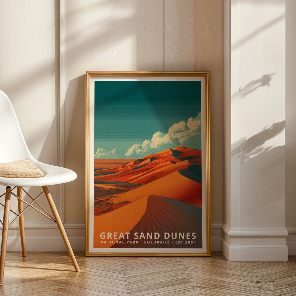 Great Sand Dunes National Park Retro Art Print