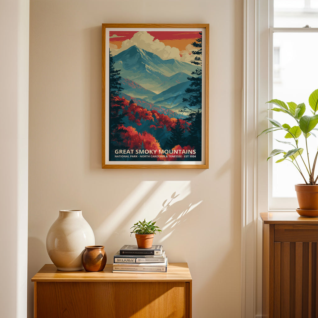 Great Smoky Mountains National Park Retro Art Print