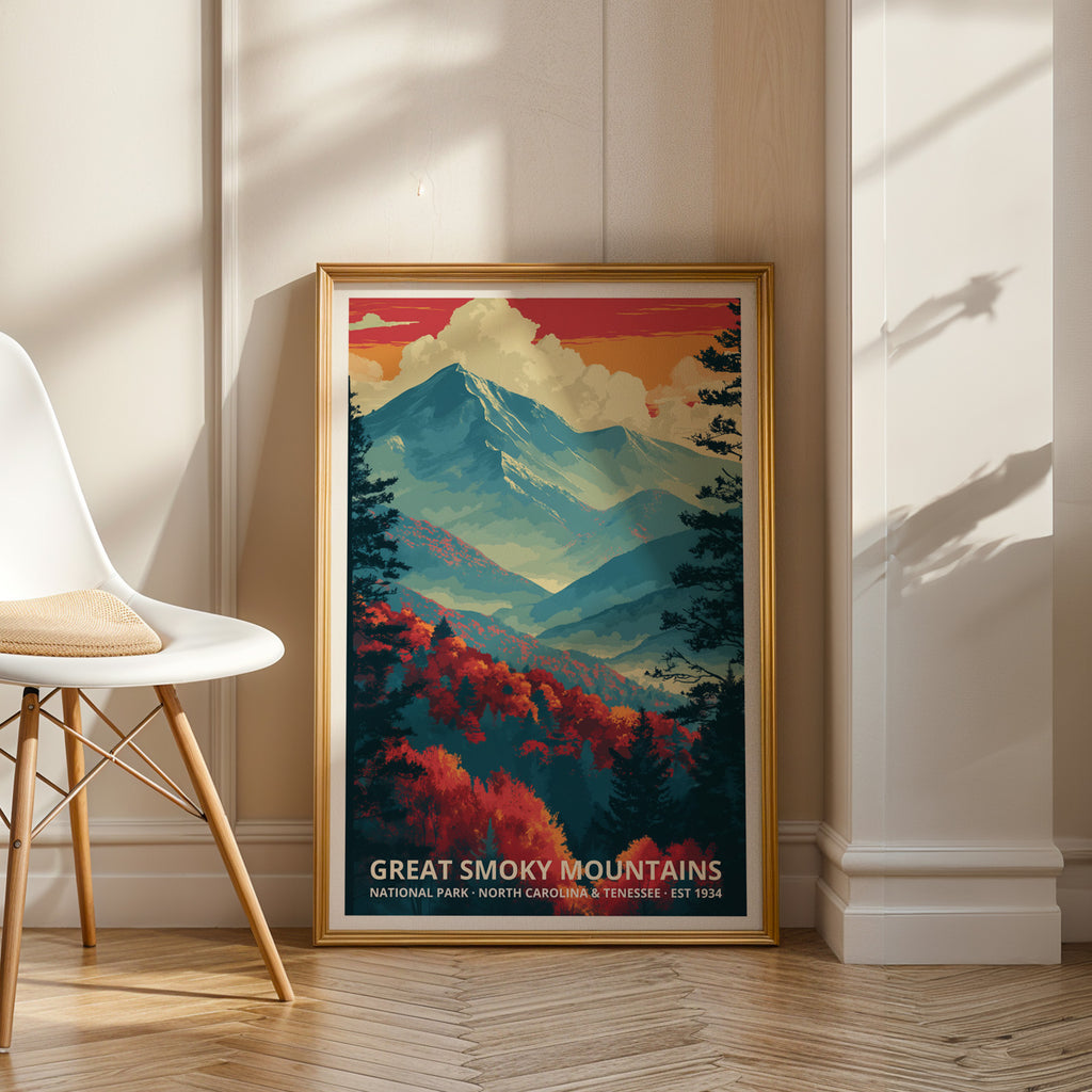 Great Smoky Mountains National Park Retro Art Print