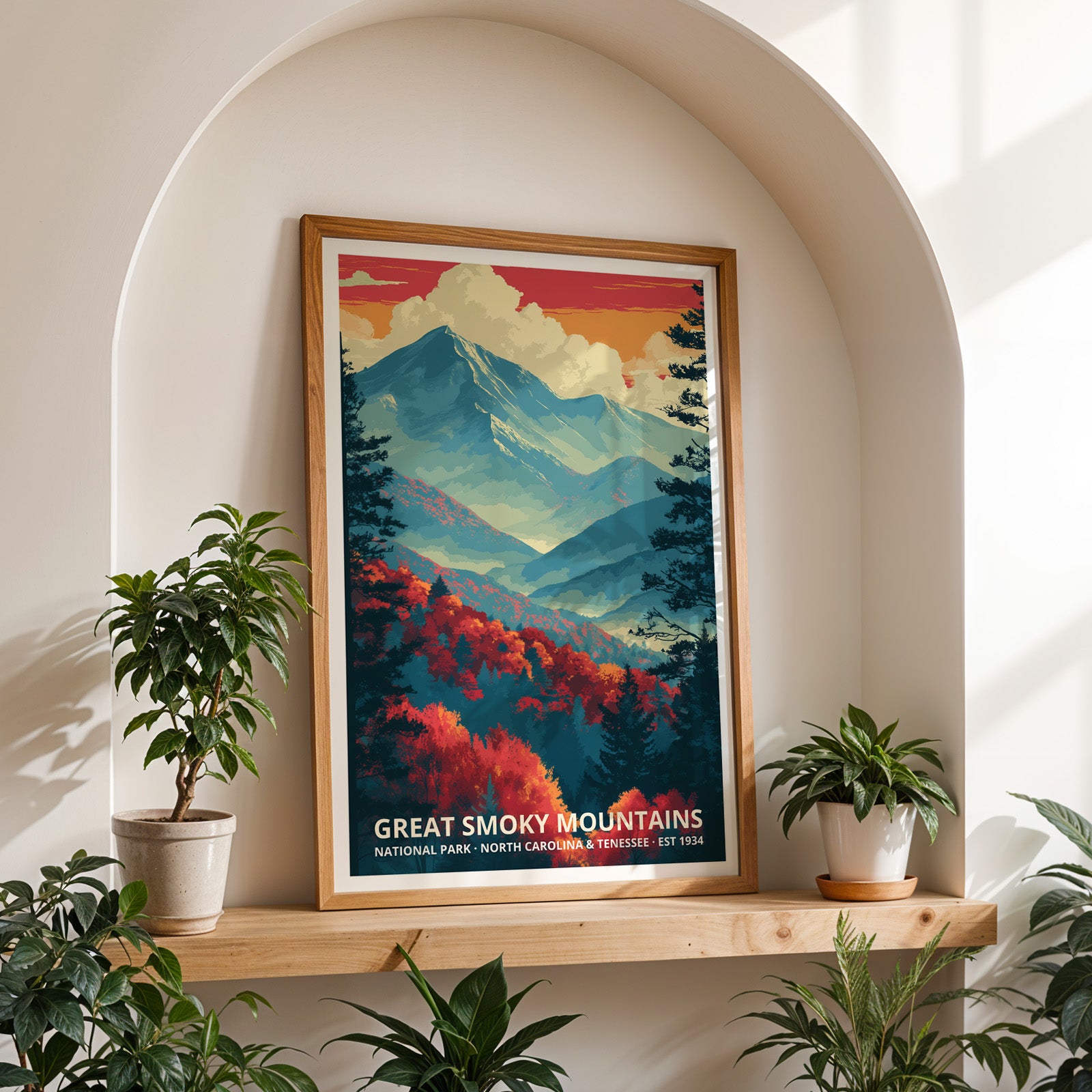 Great Smoky Mountains National Park Retro Art Print