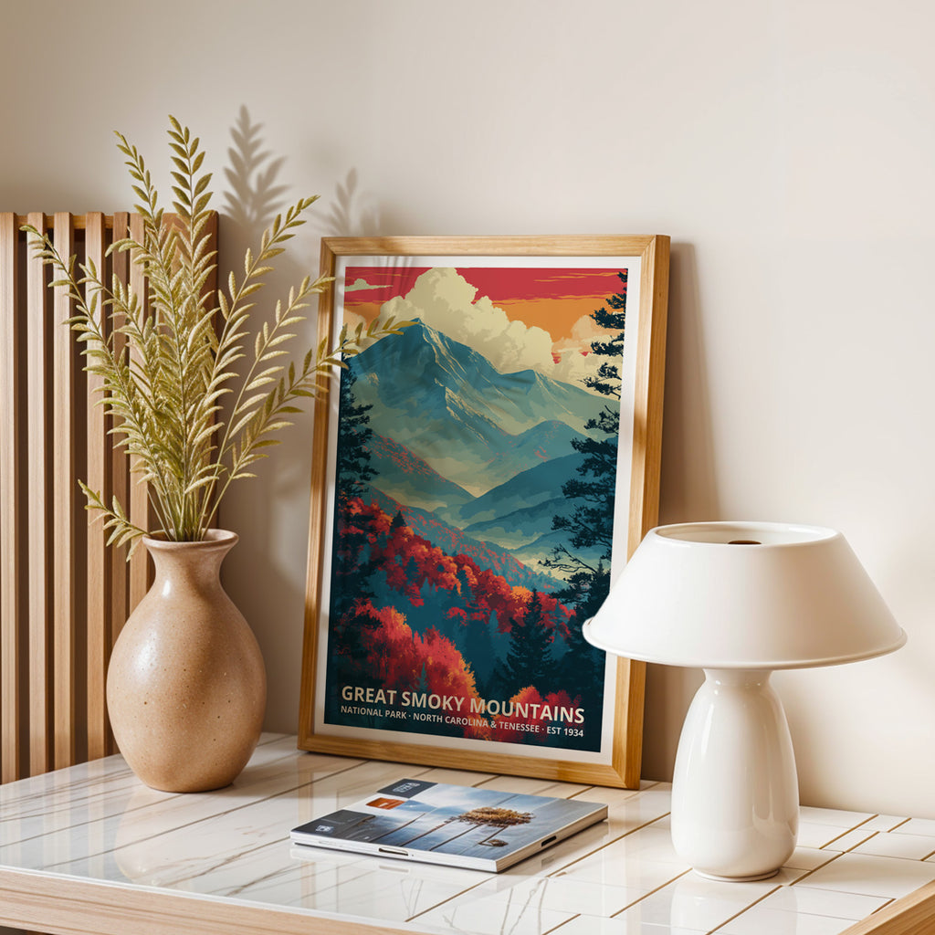 Great Smoky Mountains National Park Retro Art Print