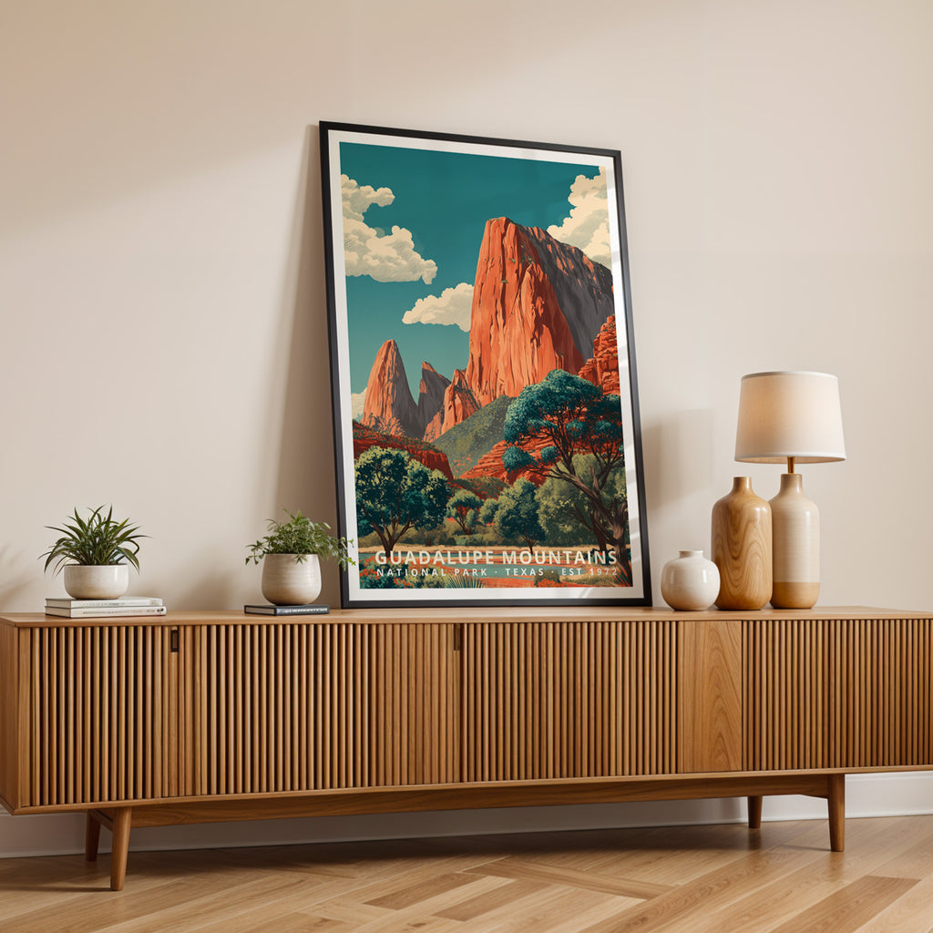 Guadalupe Mountains National Park Retro Art Print