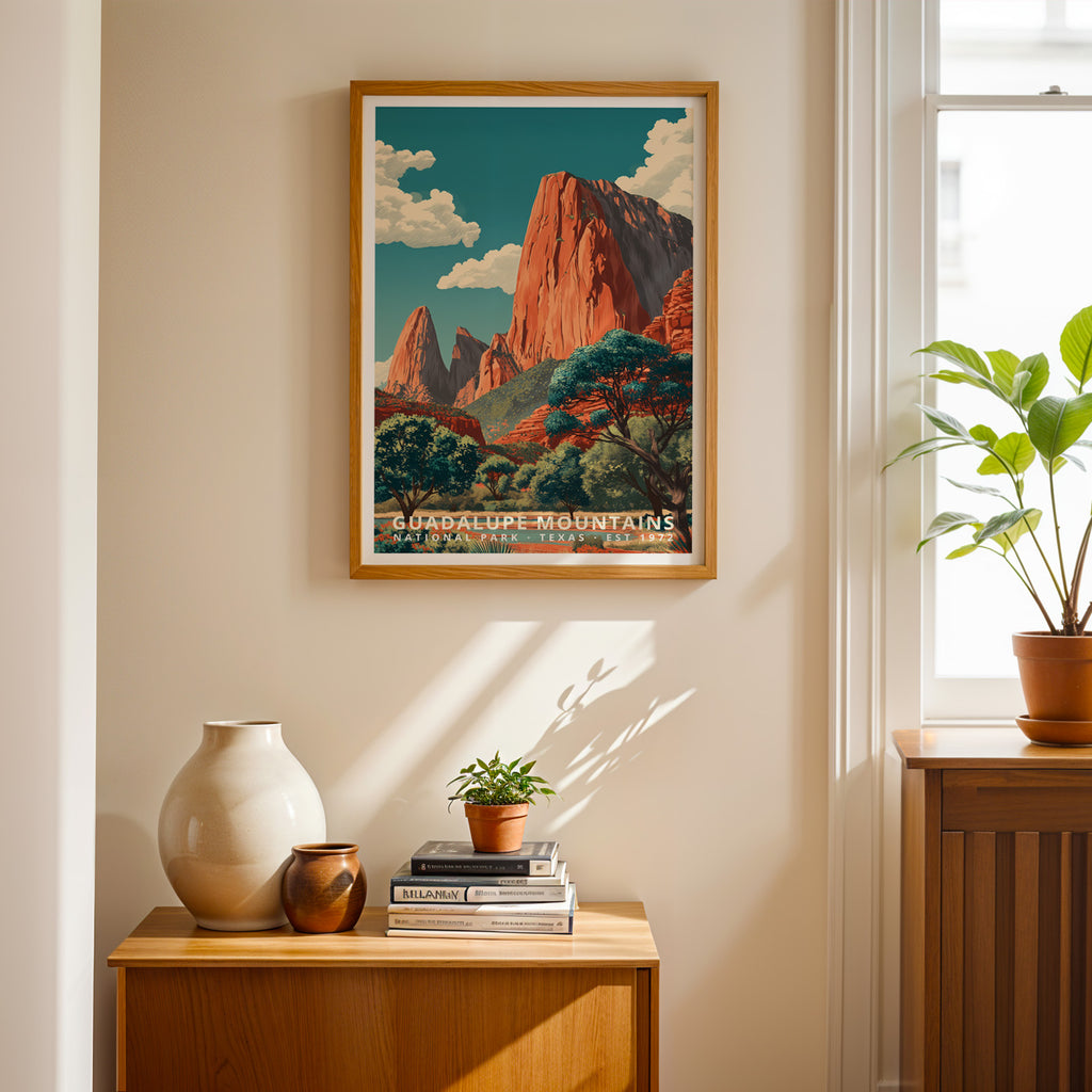 Guadalupe Mountains National Park Retro Art Print