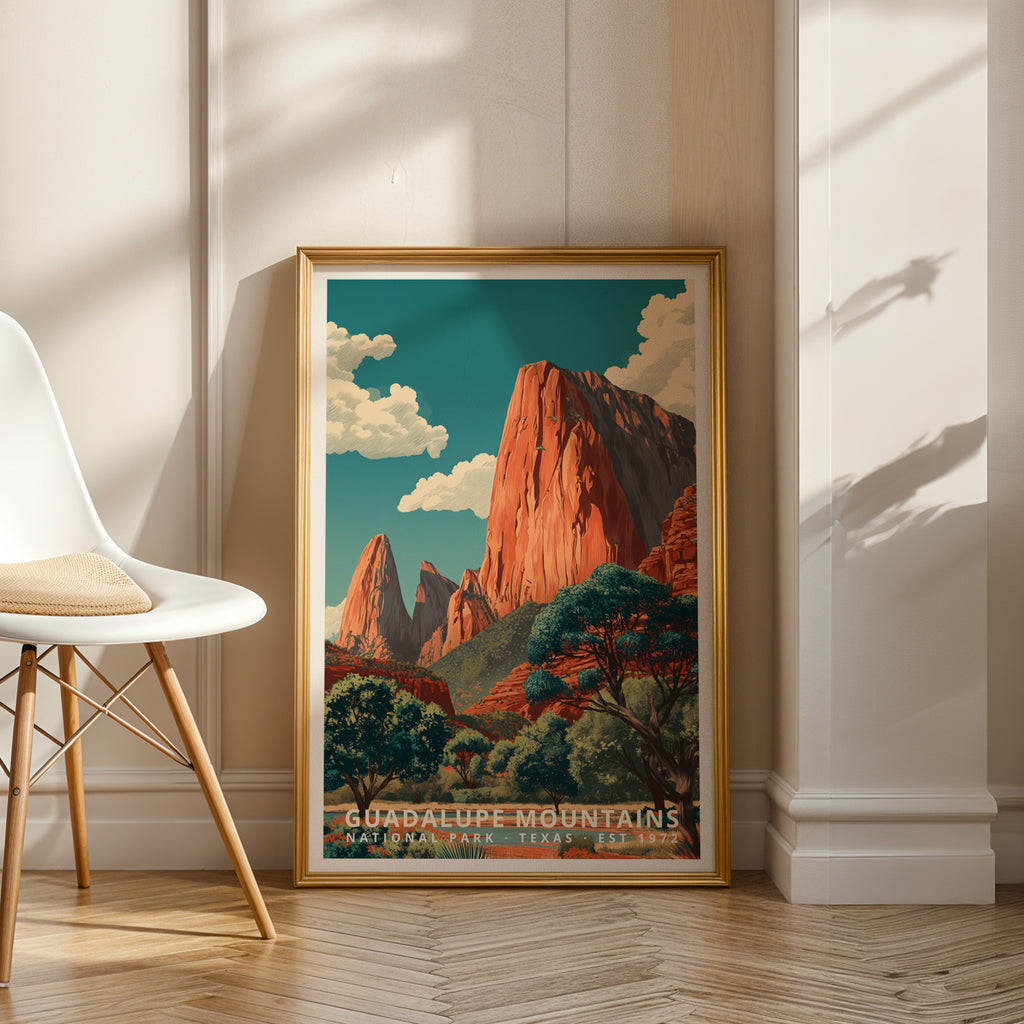 Guadalupe Mountains National Park Retro Art Print