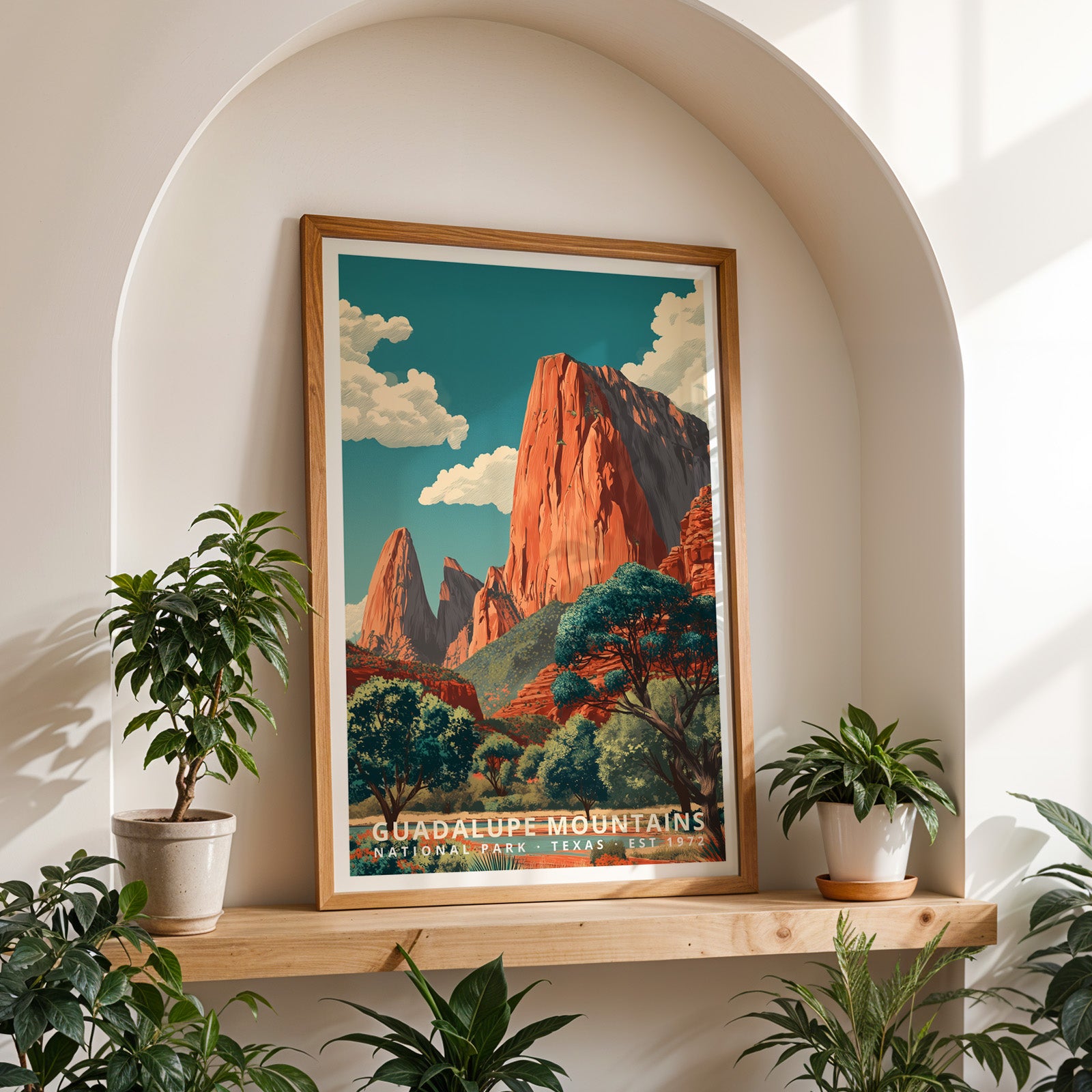 Guadalupe Mountains National Park Retro Art Print