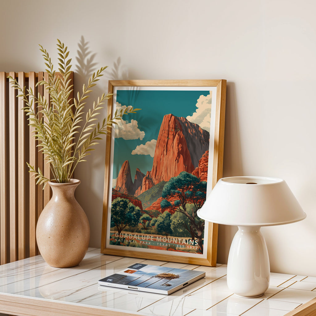 Guadalupe Mountains National Park Retro Art Print