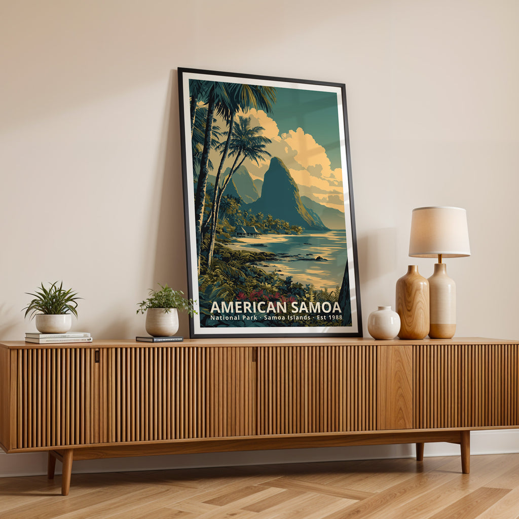 American Samoa National Park Retro Art Print