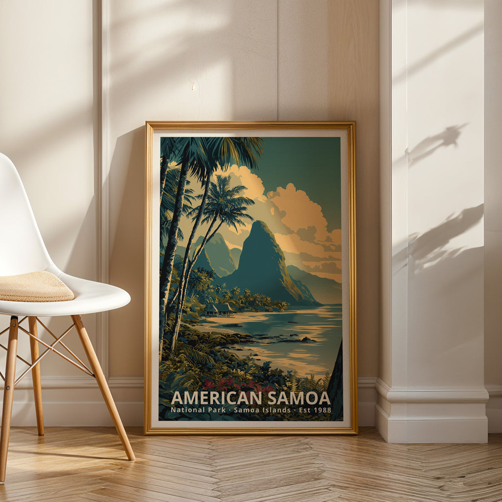 American Samoa National Park Retro Art Print