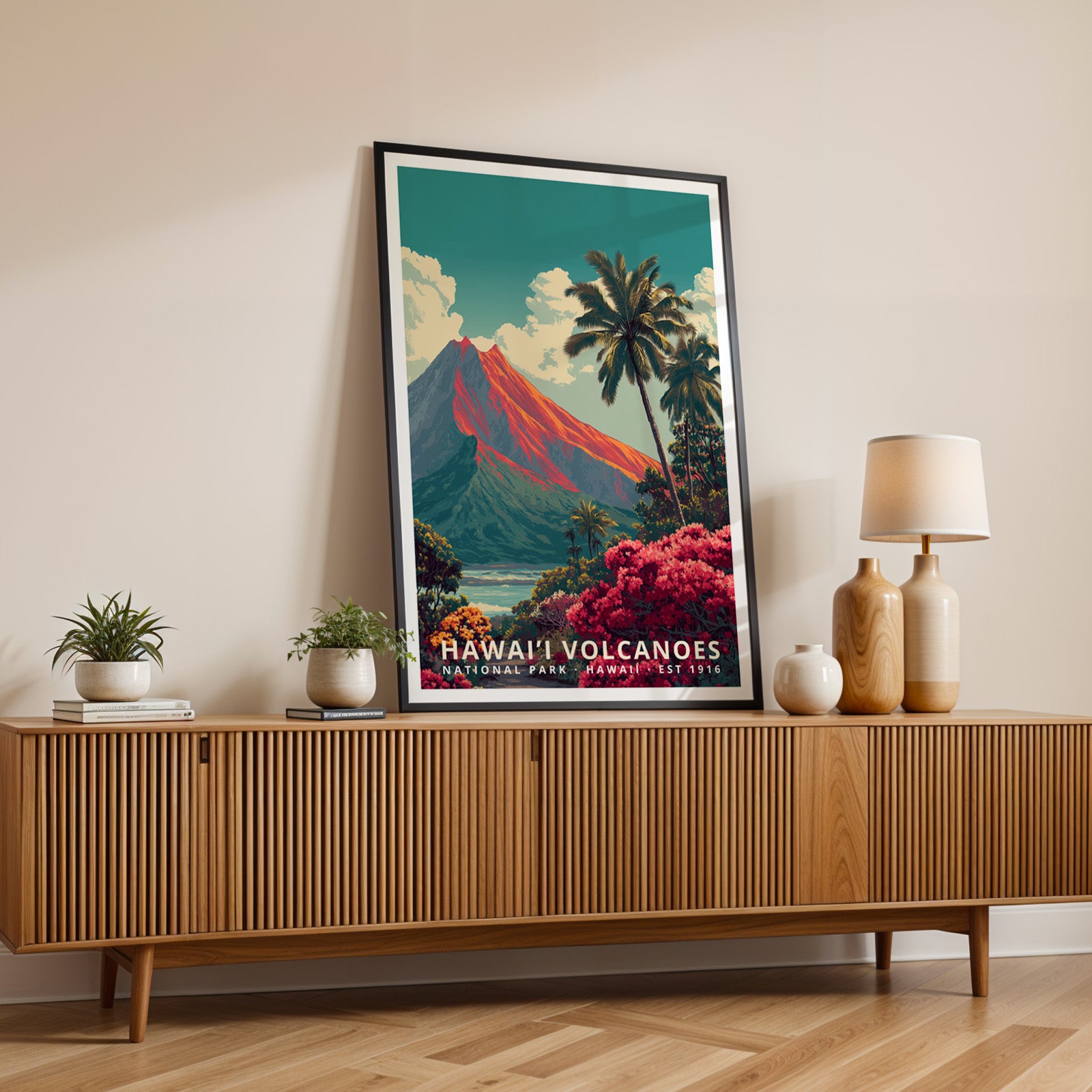 Hawaiʻi Volcanoes National Park Retro Art Print