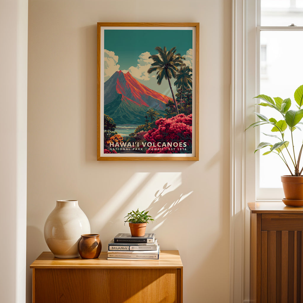 Hawaiʻi Volcanoes National Park Retro Art Print