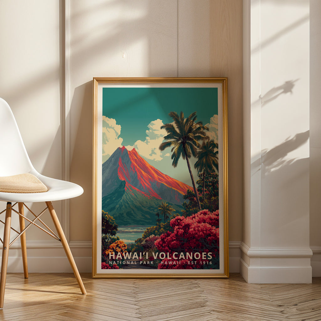 Hawaiʻi Volcanoes National Park Retro Art Print