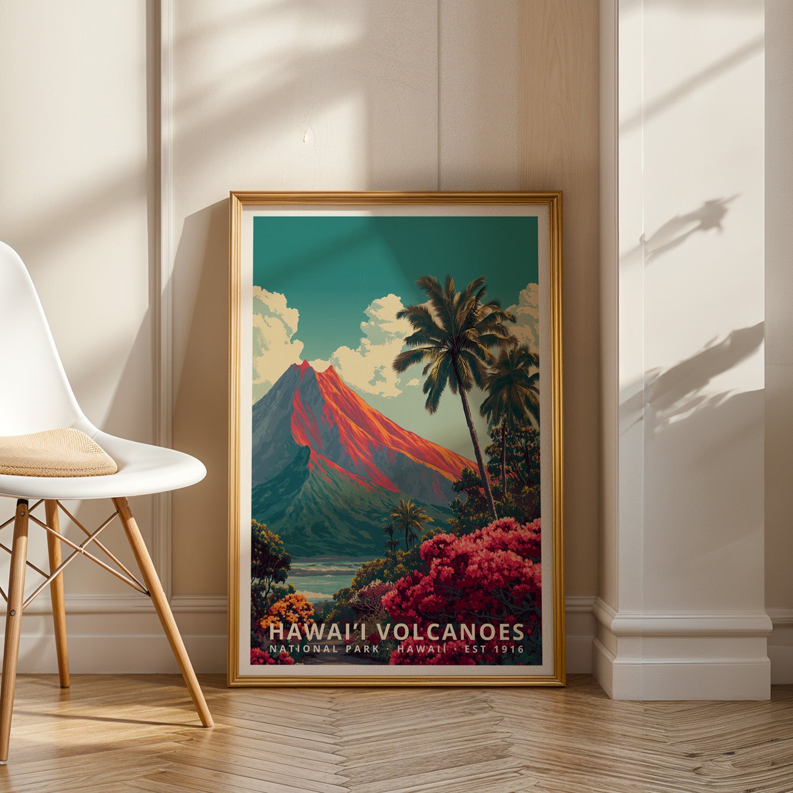 Hawaiʻi Volcanoes National Park Retro Art Print