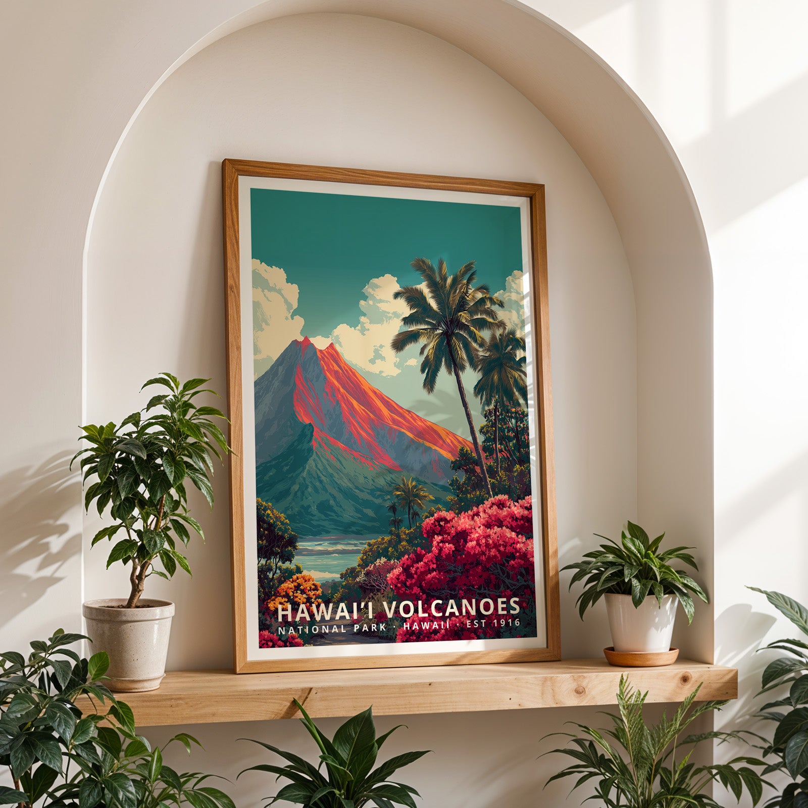 Hawaiʻi Volcanoes National Park Retro Art Print