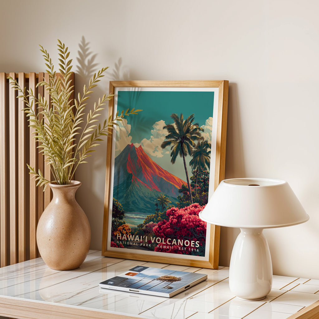 Hawaiʻi Volcanoes National Park Retro Art Print