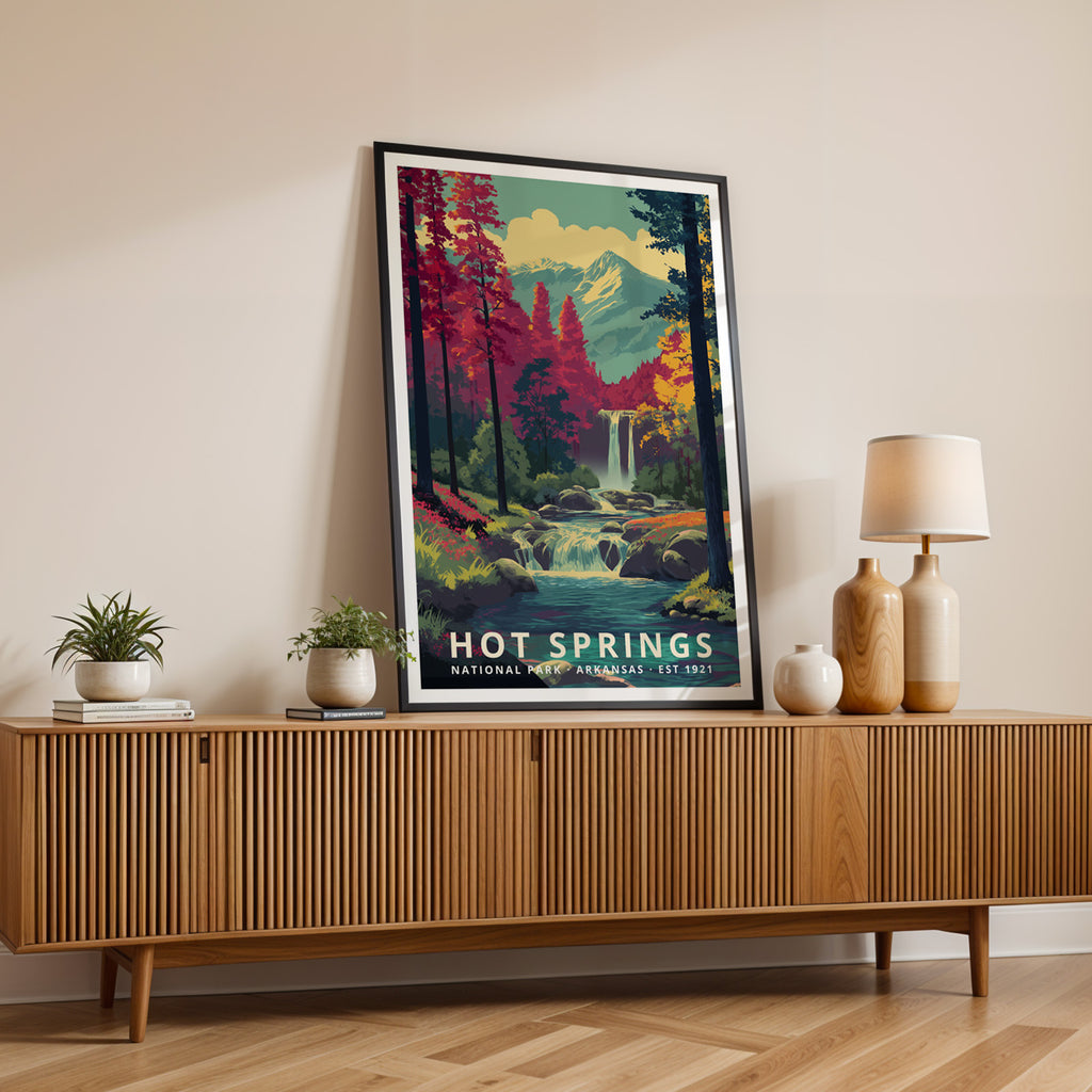 Hot Springs National Park Retro Art Print