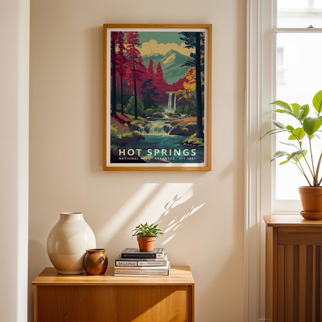 Hot Springs National Park Retro Art Print