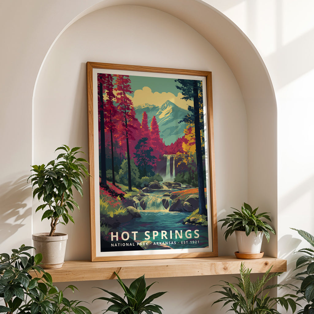 Hot Springs National Park Retro Art Print
