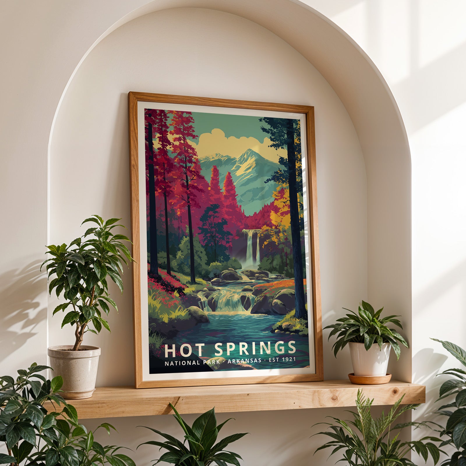 Hot Springs National Park Retro Art Print
